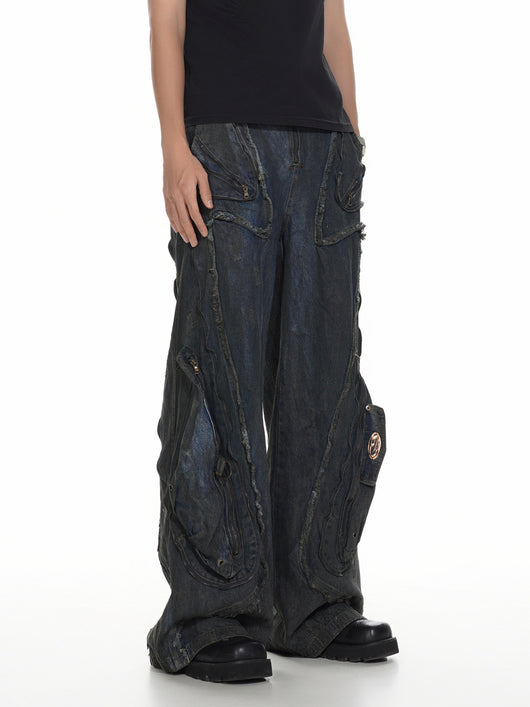 Pantalones Vaqueros Oversized Estilo Urbano Americano Corte Pesado - Image 12