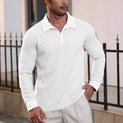 Camisa Casual Americana de Solapa para Hombre - Manga Larga
