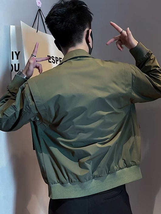 Chaqueta de Trabajo Retro con Cuello Mao para Hombre - Image 7