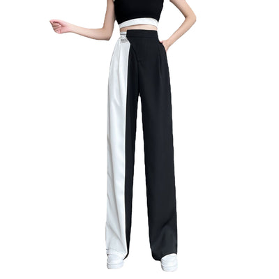 Pantalón Recto Retro Cintura Alta con Combinación de Colores - Image 11