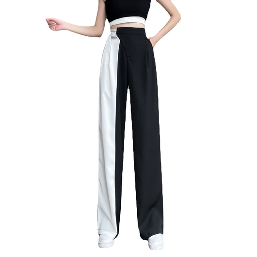 Pantalón Recto Retro Cintura Alta con Combinación de Colores - Image 11
