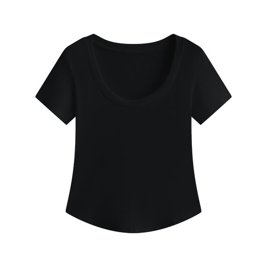 Blusa Slim Fit Escote U Manga Corta Efecto Adelgazante - Image 10