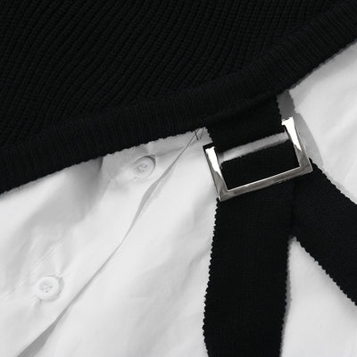 Conjunto Dos Piezas: Chaleco Diseño Irregular y Camisa Blanca - Image 2