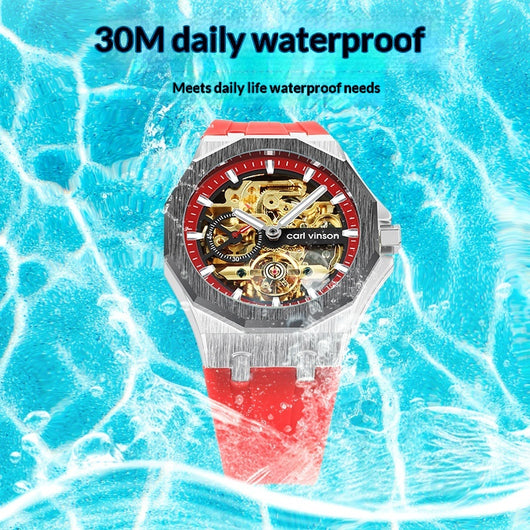 Reloj Mecánico Automático Luminoso con Correa de Silicona Hueca - Image 3