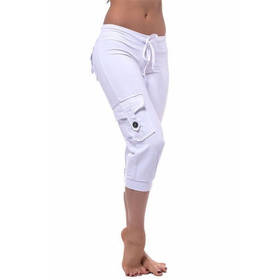 Pantalones Yoga Cortos con Cintura Elástica y Bolsillos