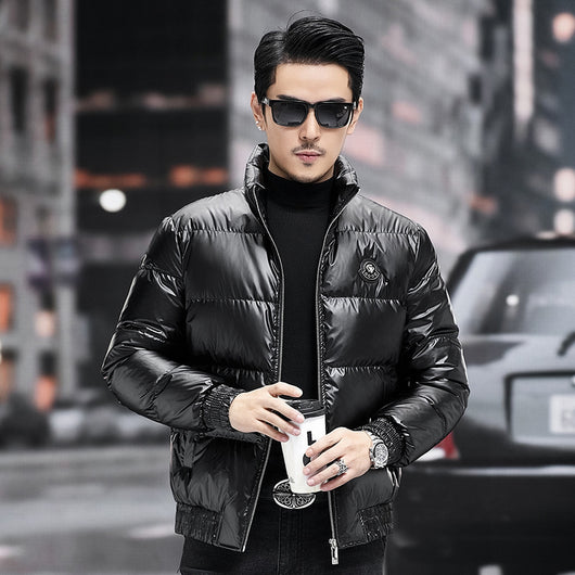 Chaqueta de Plumón para Hombre con Cuello Alzado y Mangas Tejidas - Image 16