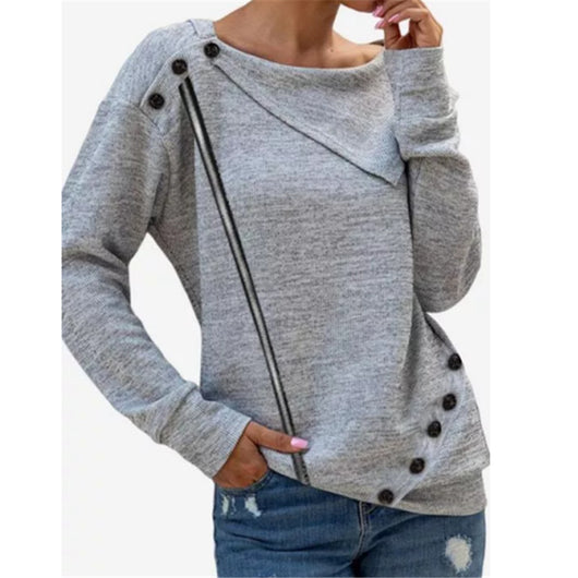 Suéter de Punto con Cuello Solapa y Detalles de Rayas en Cuero - Image 10