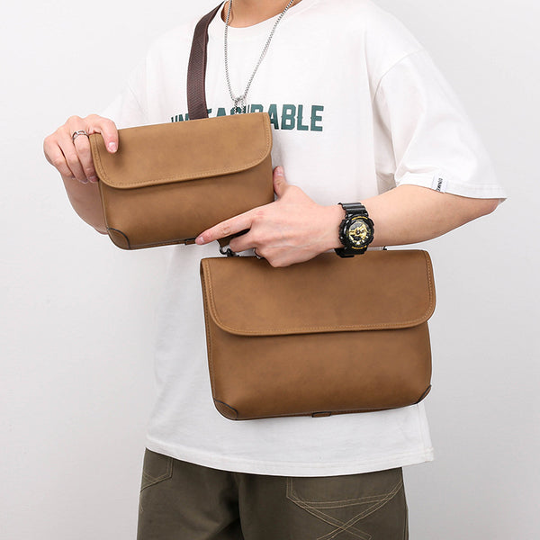 Bolsa Crossbody Retro Matizada con Contraste de Colores para Hombre