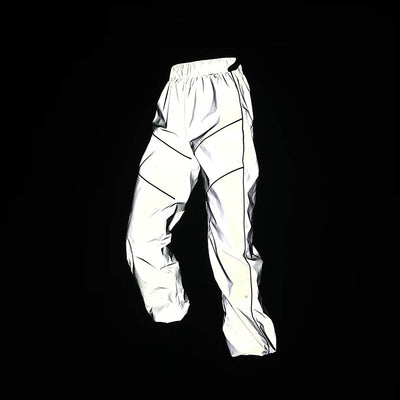 Pantalones Deportivos Casuales Talle Alto Reflectantes - Tendencia Primavera