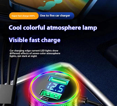 Cargador Rápido para Auto con Luz LED y Cable 3 en 1 - Image 9
