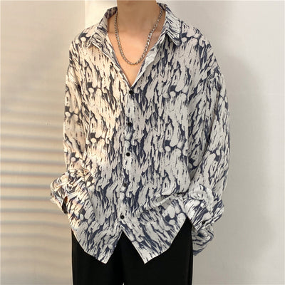 Camisa Casual Estampada de Temperamento Masculino - Image 12