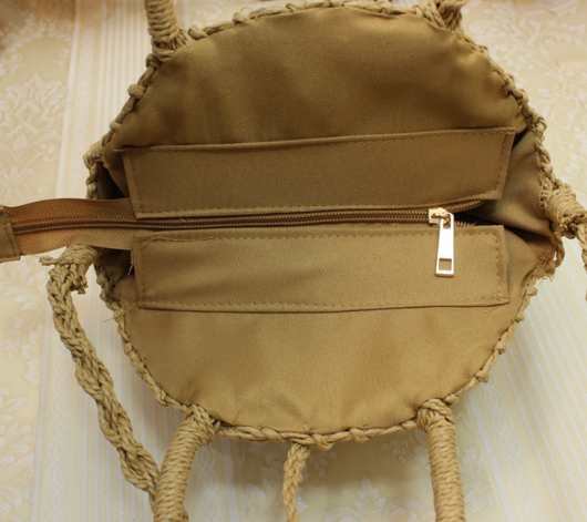 Bolso Tejido de Rafia Redondo - Bolsa de Playa Artesanal para Mujer - Image 5