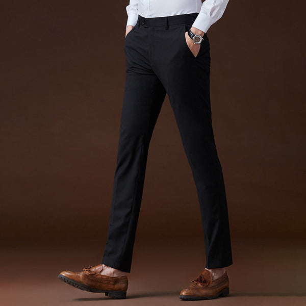 Pantalones de Vestir Casual sin Planchado - Textura Moderna Larga