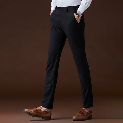 Pantalones de Vestir Casual sin Planchado - Textura Moderna Larga
