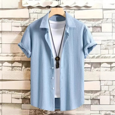 Camisa Casual de Manga Corta Holiday Leisure sin Arrugas para Hombre - Image 3