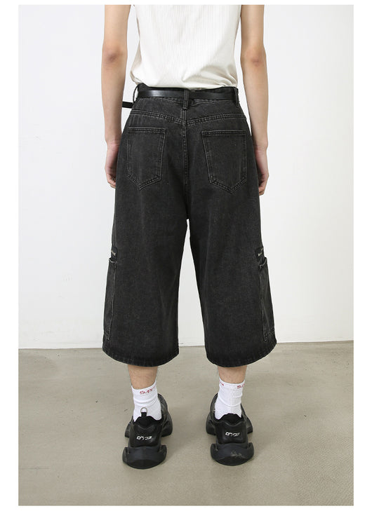 Shorts Cargo Denim Holgados Estilo Hip-hop Urbano - Image 10