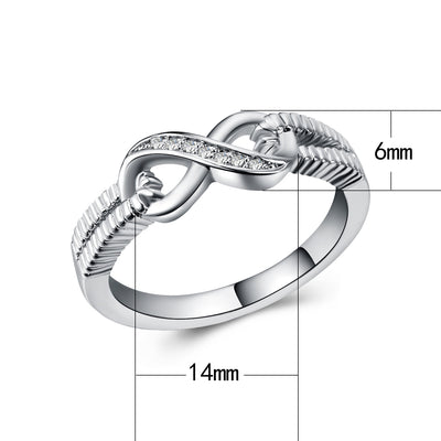 Anillo de Boda para Mujer Chapado en Oro Blanco con Circonita - Image 5