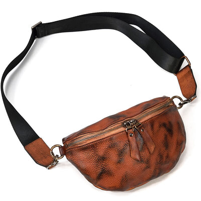 Bolsa de Cuero Pintada a Mano - Estilo Retro para Mujer - Image 3