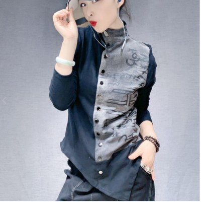 Blusa Coreana Cuello Alto Manga Larga Versátil - Image 7