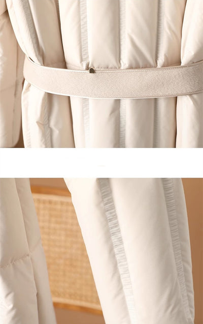 Abrigo de Plumón de Pato Blanco para Mujer - Calidez Premium - Image 14