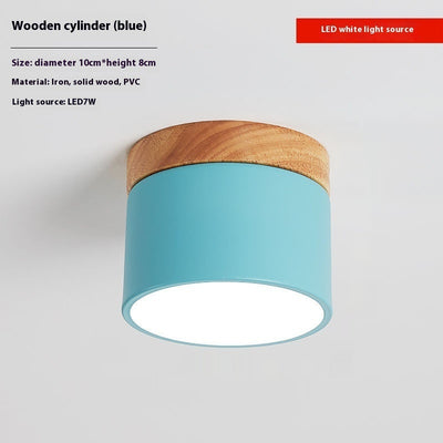 Lámpara de Madera Maciza para Pasillo y Balcón - Diseño Minimalista Macaron - Image 5
