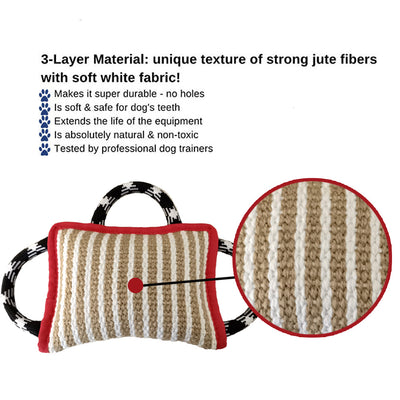 Juguete de Cuerda para Perros con 3 Asas - Almohada de Yute Resistente para Tirar - Image 12
