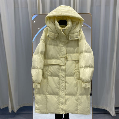 Chaqueta Acolchada Blanca con Capucha y Botones de Cuerno - Corte Estilizado - Image 10