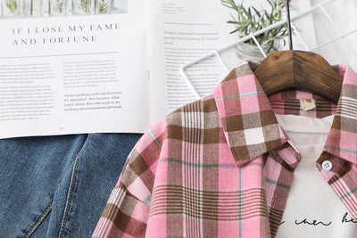 Camisa a Cuadros Casual con Textura Cepillada para Mujer - Image 19
