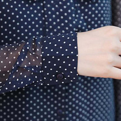 Blusa Elegante de Manga Larga con Cuello de Pie y Moño - Image 10