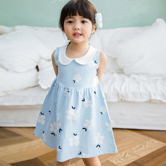 Vestido Infantil sin Mangas con Cuello Muñeca