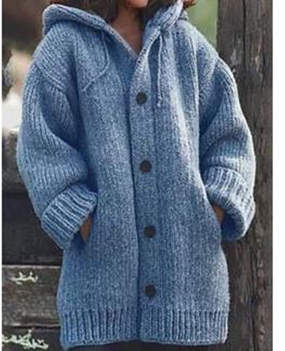Cardigan Sudadera con Capucha de Largo Medio