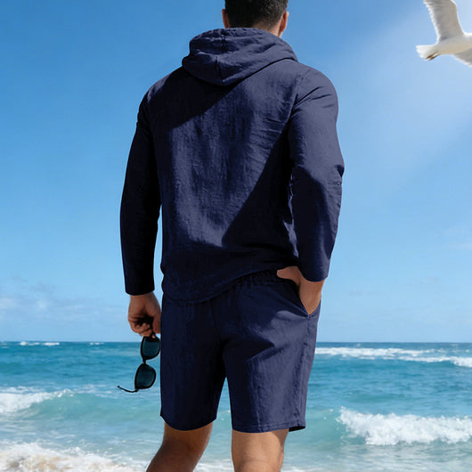Traje de Lino Hombre Suelto y Transpirable - Image 26