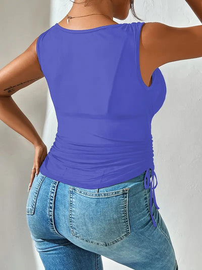 Top Crop Escotado Ajustado de Cintura Alta Sexy - Image 24