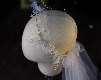 Velo de novia con corona de flores - Accesorios para vestido de boda - Image 6