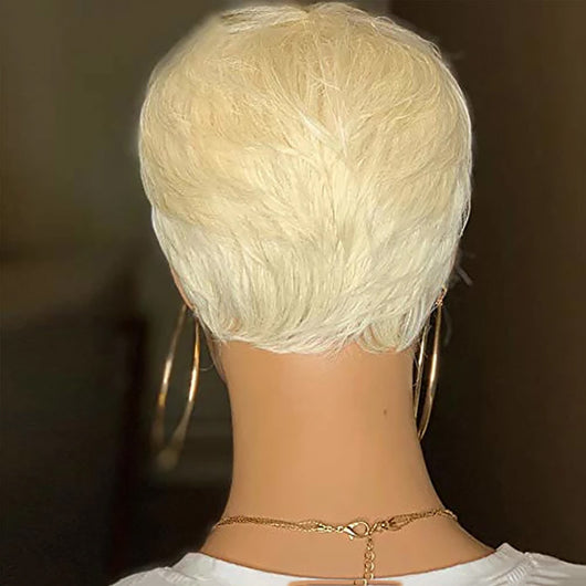 Peluca Sintética Rubia Corta Estilo Pixie para Mujer - Image 4