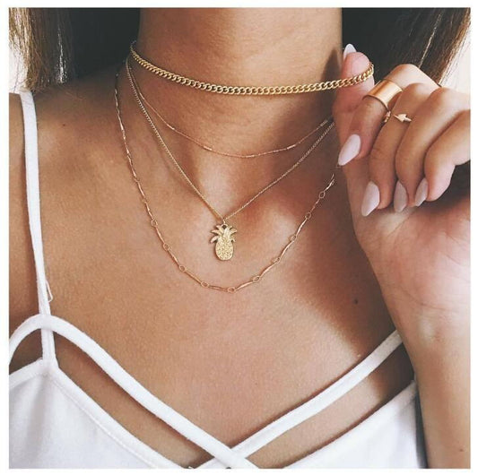 Collar Colgante Piña Minimalista para Mujer