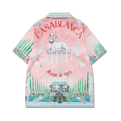 Conjunto de Camisa y Shorts Estampada Cuello Cubano - Lujo Casual de Alta Moda - Image 5