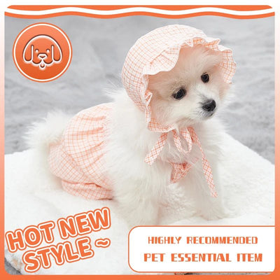 Conjunto de Ropa para Perro Mono Naranja con Gorro - Outfit Fashionable para Mascotas Pequeñas - Image 7
