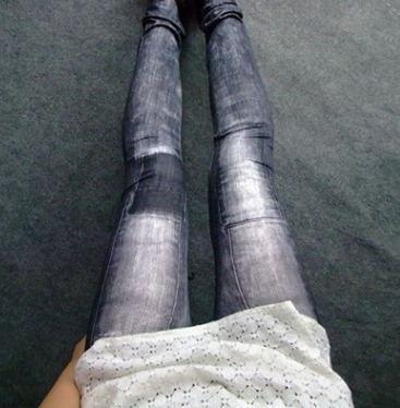Leggins Denim Elásticos con Parches Personalizados - Ajuste Slim Capri para Mujer