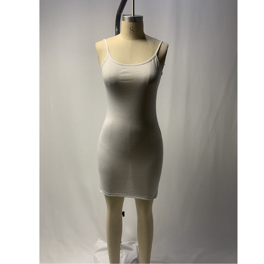 Vestido Slim con Tirantes de Color Sólido para Vacaciones - Image 6