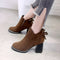Botas Martin Cortas para Mujer - Tacón Alto Cálido Otoño Invierno con Moños