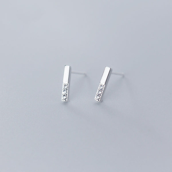 Aretes de Diamante S925 Plata Esterlina