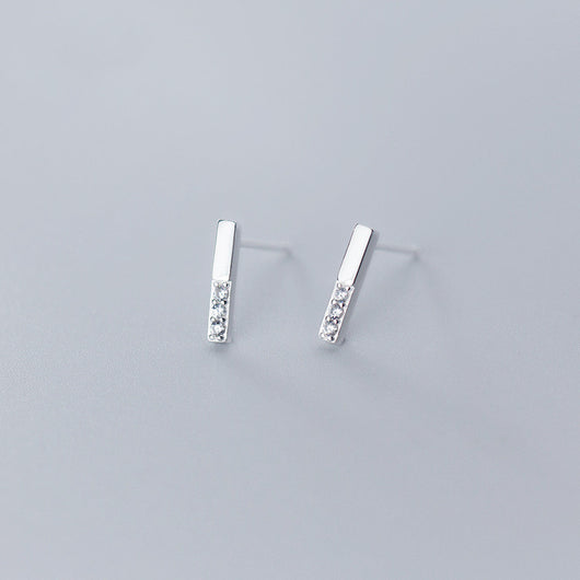 Aretes de Diamante S925 Plata Esterlina