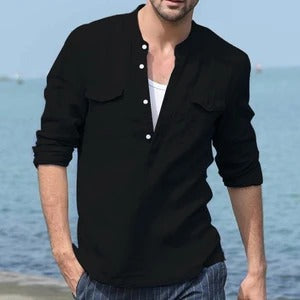 Camisa de Manga Larga para Hombre en Algodón Premium