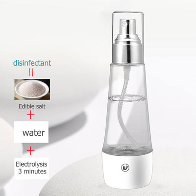 Electrolytic sterilization water making machine in a clear and white spray bottle with a silver nozzle. - Image 5