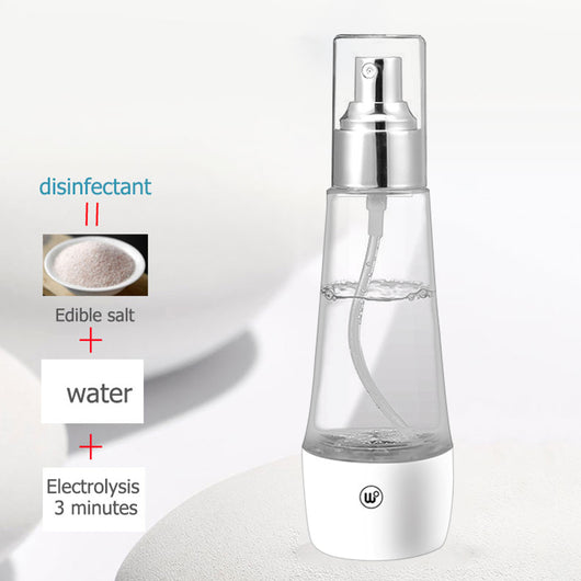 Electrolytic sterilization water making machine in a clear and white spray bottle with a silver nozzle. - Image 5