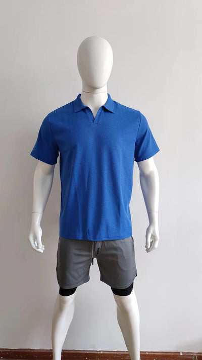Polo Casual de Cuello V para Hombre - Colores Sólidos - Image 18