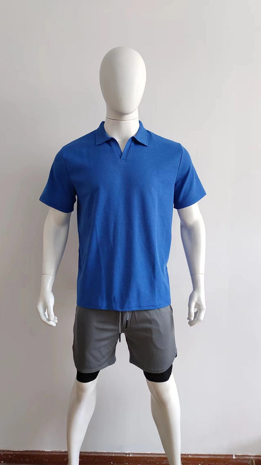 Polo Casual de Cuello V para Hombre - Colores Sólidos - Image 18