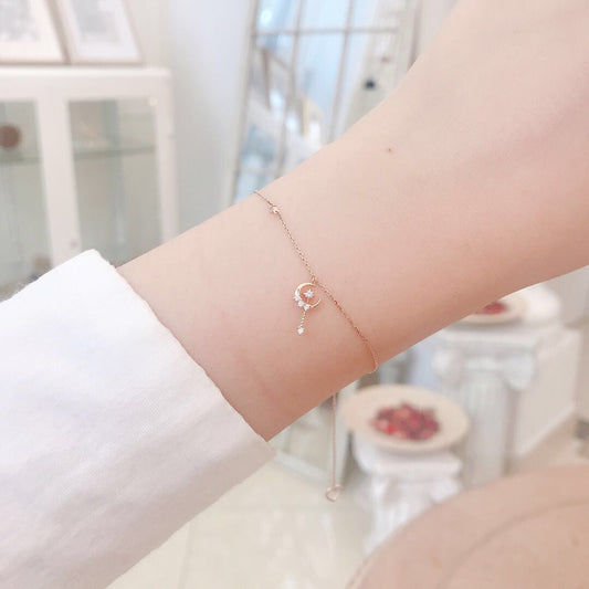 Pulsera de Plata Esterlina Coreana Minimalista para Mujer - Image 2