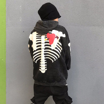 Sudadera con Capucha Estampado Corazón Óseo - Image 3